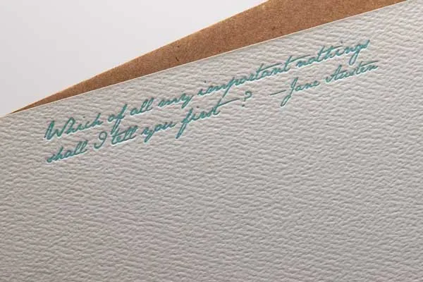 Artist-made Jane Austen paper artwork from Bumblebee Press