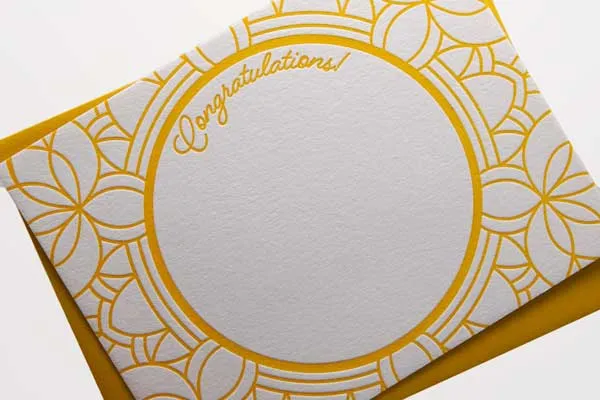 Bumblebee Press letterpress congratulations card
